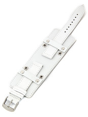 Unisex white leather strap BH-5-B