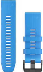 Strap Garmin QuickFit 26mm, silicone, blue, black clasp ( Fenix 7X/6X/5X, Tactix aj.)