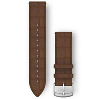 Strap Garmin Quick Release 20mm, leather, brown, silver clasp (Venu, Venu Sq, Venu 2 plus aj.)