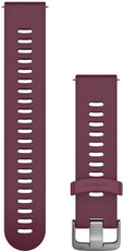 Strap Garmin Quick Release 20mm, silicone, burgundy, silver clasp (Venu, Venu Sq, Venu 2 plus aj.)