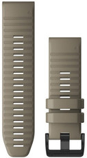 Strap Garmin QuickFit 26mm, silicone, beige, black clasp (Fenix 7X/6X/5X, Tactix aj.)