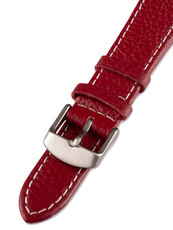 Unisex leather red strap for watches W-00-D