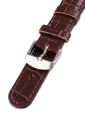 Unisex leather dark brown strap for watches W-080-B