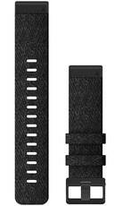 Strap Garmin QuickFit 22mm, nylon, black, black clasp (Fenix 7/6/5, Epix 2 aj.)