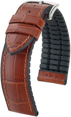 Brown strap Hirsch Paul M 0925028170-2 (Calfskin / natural rubber)