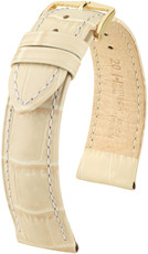 Beige leather strap Hirsch Duke M 01028190-1 (Calfskin)