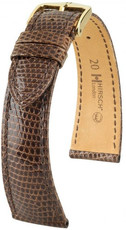 Dark brown leather strap Hirsch London M 04366110-1 (Lizard leather) Hirsch selection