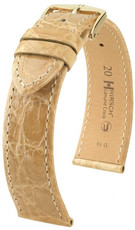 Beige leather strap Hirsch Genuine Croco M 01808190-1 (Crocodile leather) Hirsch Selection