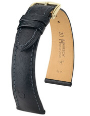 Black leather strap Hirsch Massai Ostrich L 04262050-1 (Ostrich leather) Hirsch Selection