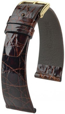 Dark brown leather strap Hirsch Prestige L 02208010-1 (Crocodile leather)