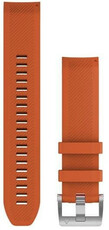 Strap Garmin QuickFit 22mm, silicone, orange, silver clasp (Marq, Marq 2)