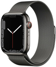 Apple Watch Series 7 GPS + Cellular, 45mm Graphite Stainless Steel Case / Graphite Milanese Loop