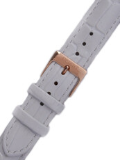 Strap Orient UDETNRW, leather white, rosegold clasp (pro modely FDB0A, FER2K)