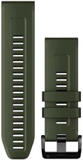 Strap Garmin QuickFit 26mm, silicone, green, black clasp (Fenix 7X/6X/5X, Tactix aj.)