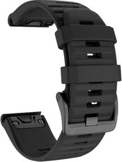 Strap QuickFit 22mm, silicone, black, dark clasp (Garmin Fenix 7/6/5, Epix 2 aj.)