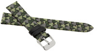 Children's polyurethane strap 16mm, mottled (green/grey), silver buckle