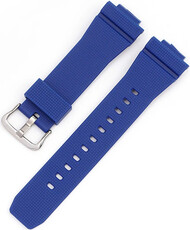 Strap for Casio G-Shock, silicone, blue, silver buckle (for models GA-2100/GA-2110, DW-5600, GW-6900)