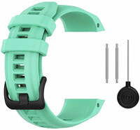 Strap for Garmin Instinct, silicone, turquoise, black buckle