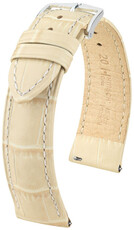 Beige leather strap Hirsch Duke S 01028390-1 (Teletina)