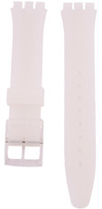 Silicone strap Ricardo 16mm (for Swatch), white, transparent