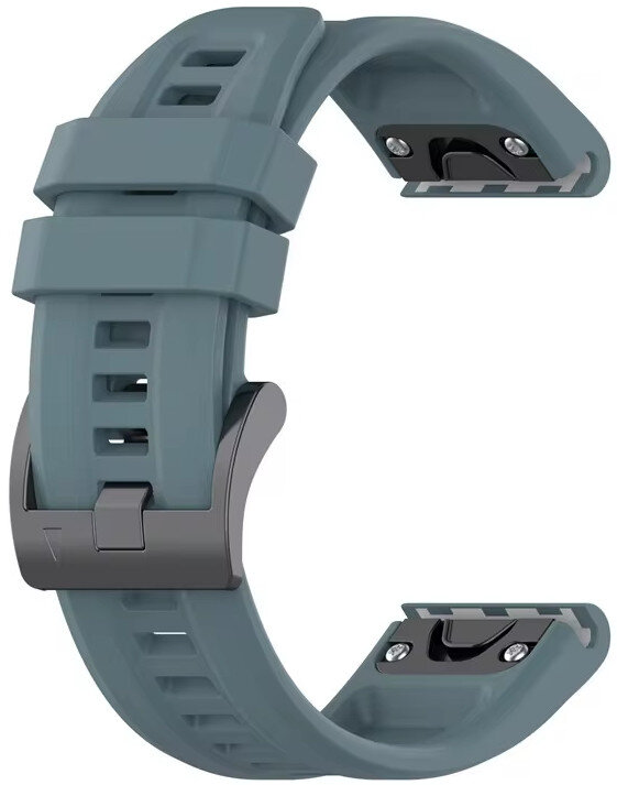 Strap QuickFit 26mm, silicone, dark grey, black clasp (Garmin Fenix 7X ...