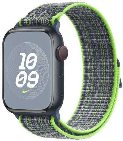 Apple Watch 45mm Bright Green Blue Nike Sport Loop