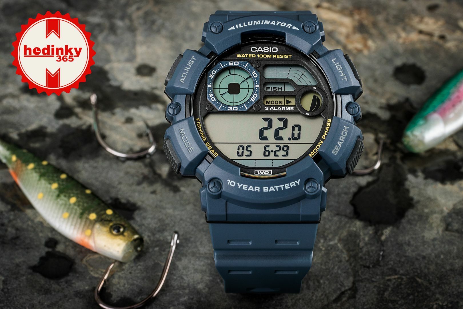 Go Fishing With The Casio WS1500H-1 Fish & Moon Phase Watch