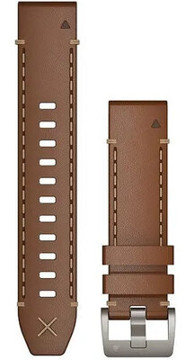 Strap Garmin MARQ , leather, brown, silver clasp