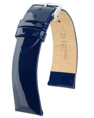 Dark blue leather strap Hirsch Diva M 01536180-2 (Calfskin)