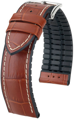 Brown strap Hirsch George L 0925128070-2 (Calfskin / natural rubber)