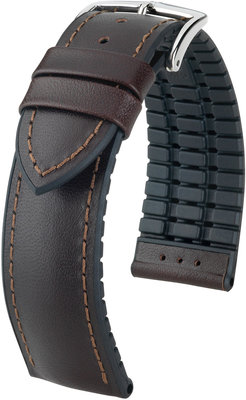 Dark brown strap Hirsch James L 0925002010-2 (Calfskin / natural rubber)