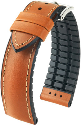 Brown strap Hirsch James L 0925002070-2 (Calfskin / natural rubber)