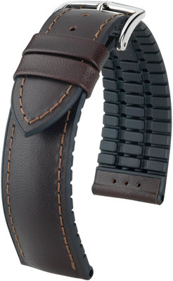 Dark brown strap Hirsch James M 0925002110-2 (Calfskin / natural rubber)