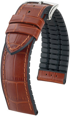 Brown strap Hirsch Paul  L 0925028070-2 (Calfskin / natural rubber)