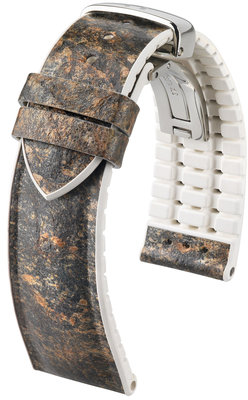 Brown strap Hirsch Stone M 0920044131-2 (Kameny / natural rubber)