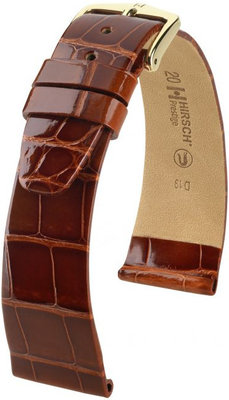 Brown leather strap Hirsch Prestige M 02307170-1 (Alligator leather) Hirsch Selection