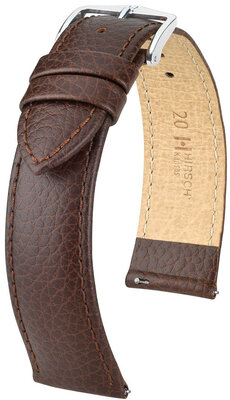 Dark brown leather strap Hirsch Kansas XL 01502210-2 (Calfskin)