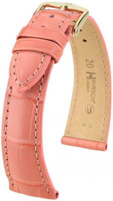 Pink leather strap Hirsch London L 04307025-1 (Alligator leather) Hirsch Selection