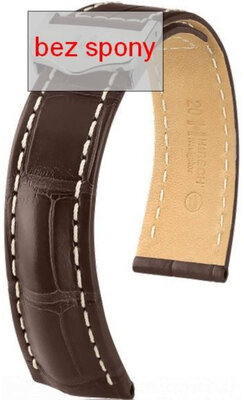 Dark brown leather strap Hirsch Navigator 07007417-2 (Alligator leather) Hirsch Selection