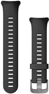 Strap Garmin Forerunner 45S, silicone, black, silver clasp