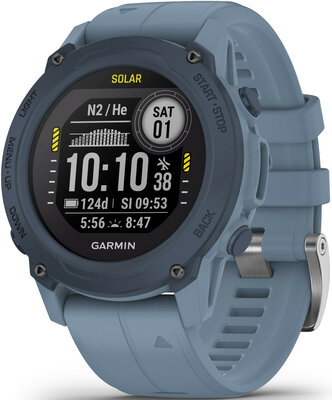 Garmin Descent G1 Solar, Hurricane Blue (+ spare extra long strap)