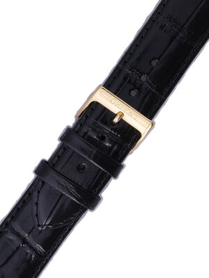 Strap Orient UDDYLAB, leather black, golden clasp (pro model FUG1R)