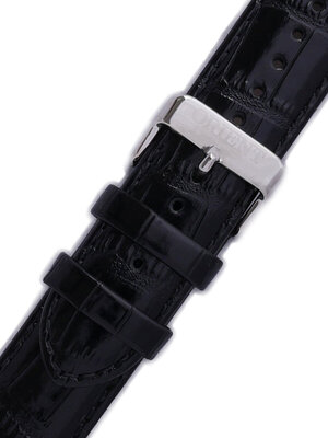 Strap Orient UDEKNSB, leather black, silver clasp (pro model FER24 )