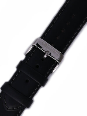 Strap Orient UDFCBS0, leather black, silver clasp (pro modely FAC00, FER24)