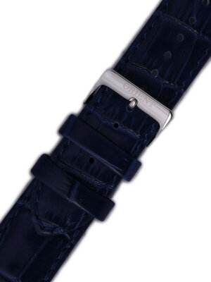 Strap Orient UDFJBSD, leather blue, silver clasp (pro model FAG00)