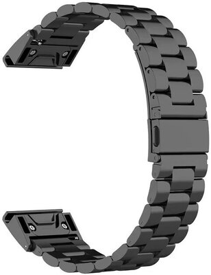 QuickFit Strap 26mm, steel, black (Garmin Fenix 7X/6X/5X, Tactic etc.)