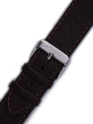 Strap Orient UDFCBSC, leather brown, silver clasp (pro modely FAC00, FER24)