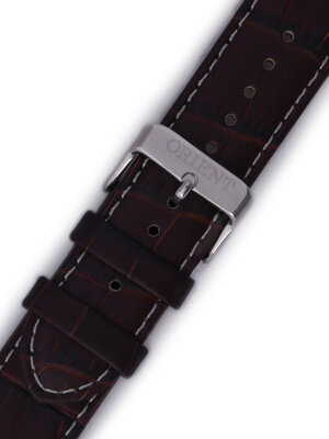 Strap Orient UDFFCS1, leather brown, silver clasp (pro model FEU0B)