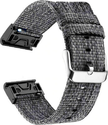 QuickFit Strap 26mm, nylon, black, steel buckle (Garmin Fenix 7X/6X/5X, Tactic etc.)