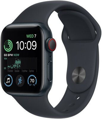 Apple Watch SE GPS + Cellular 44mm Midnight Aluminium Case / Midnight Sport Band - Regular
